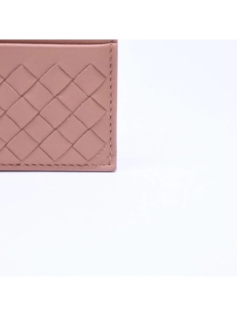 Bottega Veneta Card Case Intrecciato Beige Calfskin